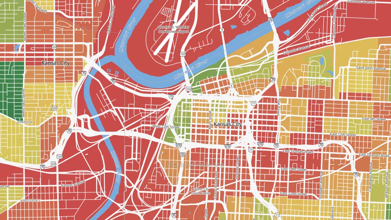 64105, MO Map of Drug-Related Crime Rates