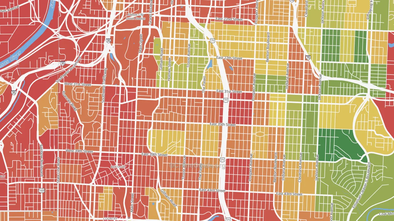 64109, MO Map of Drug-Related Crime Rates