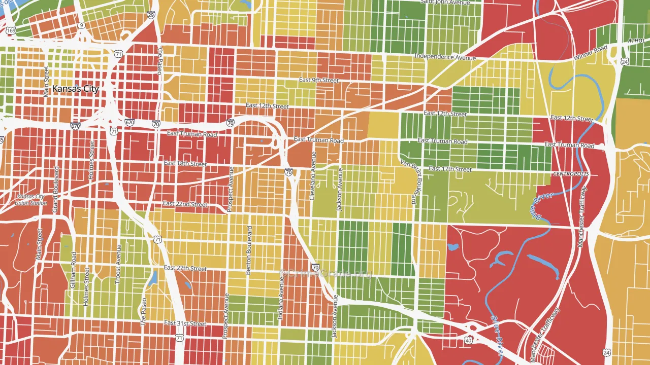 64127, MO Map of Drug-Related Crime Rates