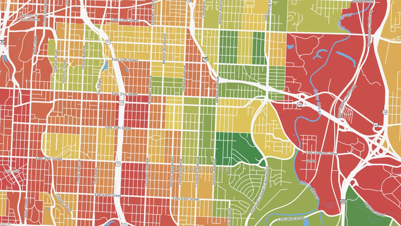 64128, MO Map of Drug-Related Crime Rates