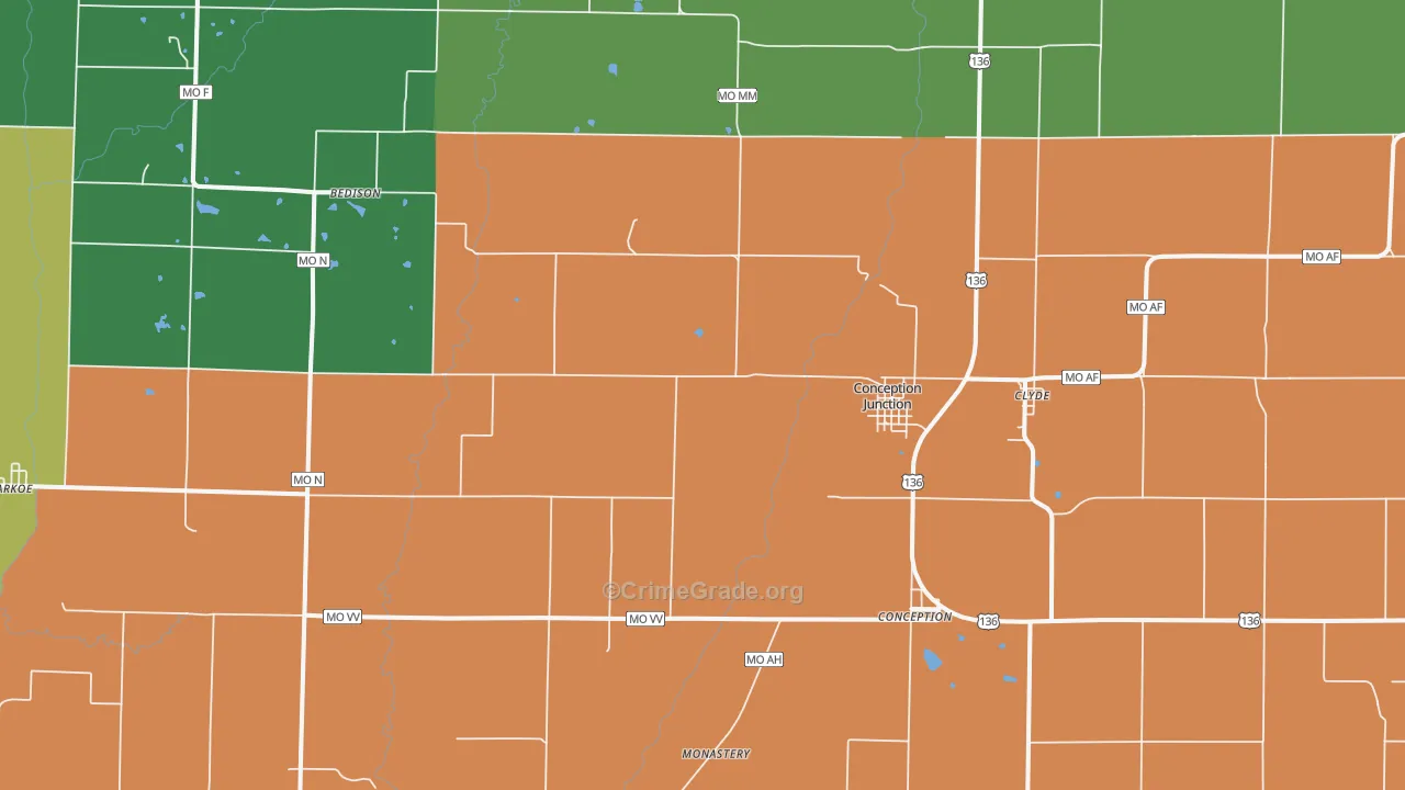 64434, MO Map of Drug-Related Crime Rates