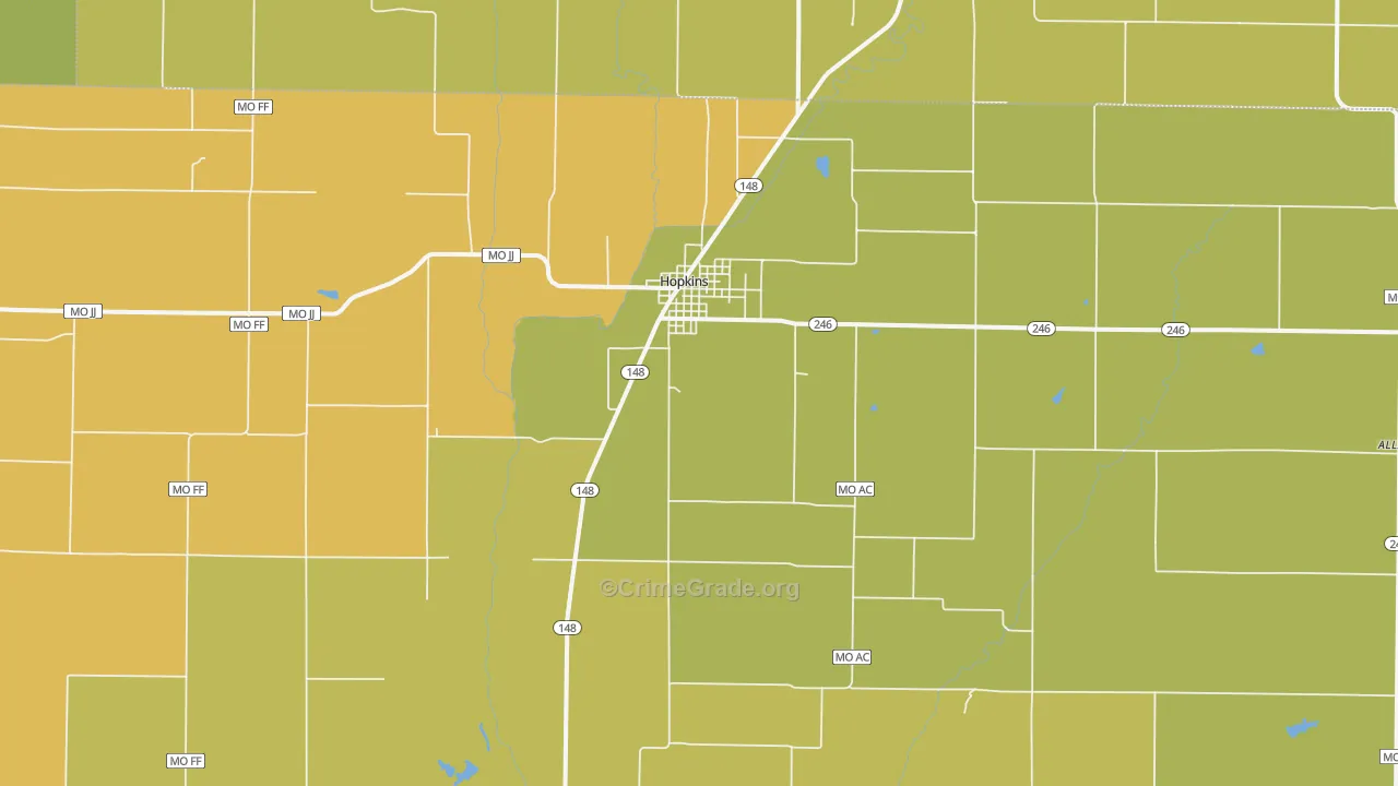 64461, MO Map of Drug-Related Crime Rates