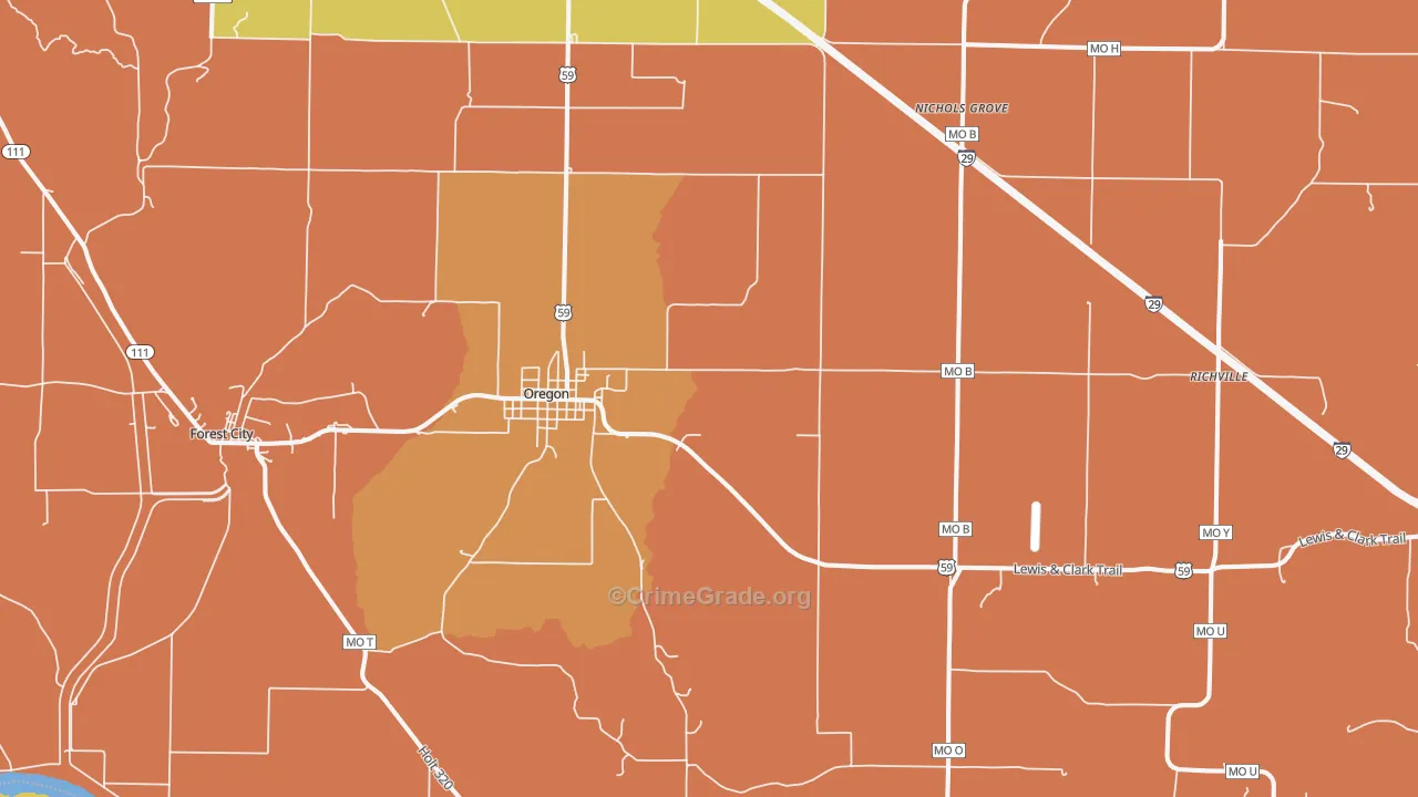 64473, MO Map of Drug-Related Crime Rates