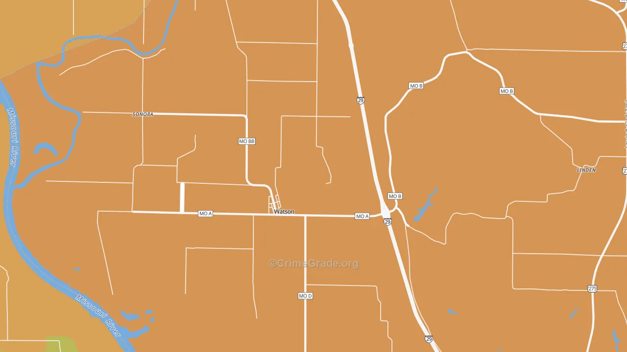 64496, MO Map of Drug-Related Crime Rates