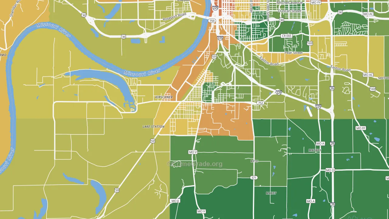 64504, MO Map of Drug-Related Crime Rates