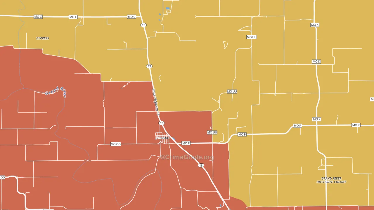 64647, MO Map of Drug-Related Crime Rates