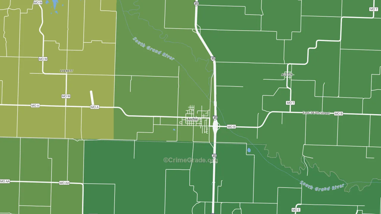 64725, MO Map of Drug-Related Crime Rates