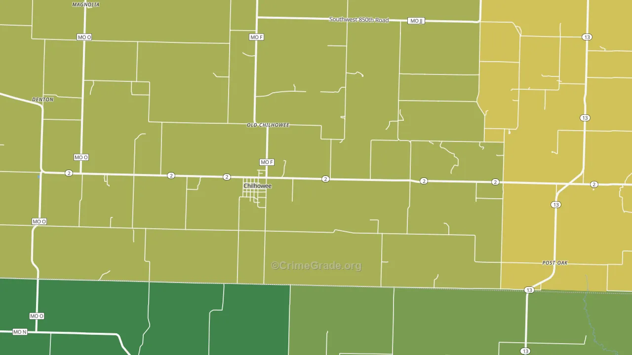 64733, MO Map of Drug-Related Crime Rates