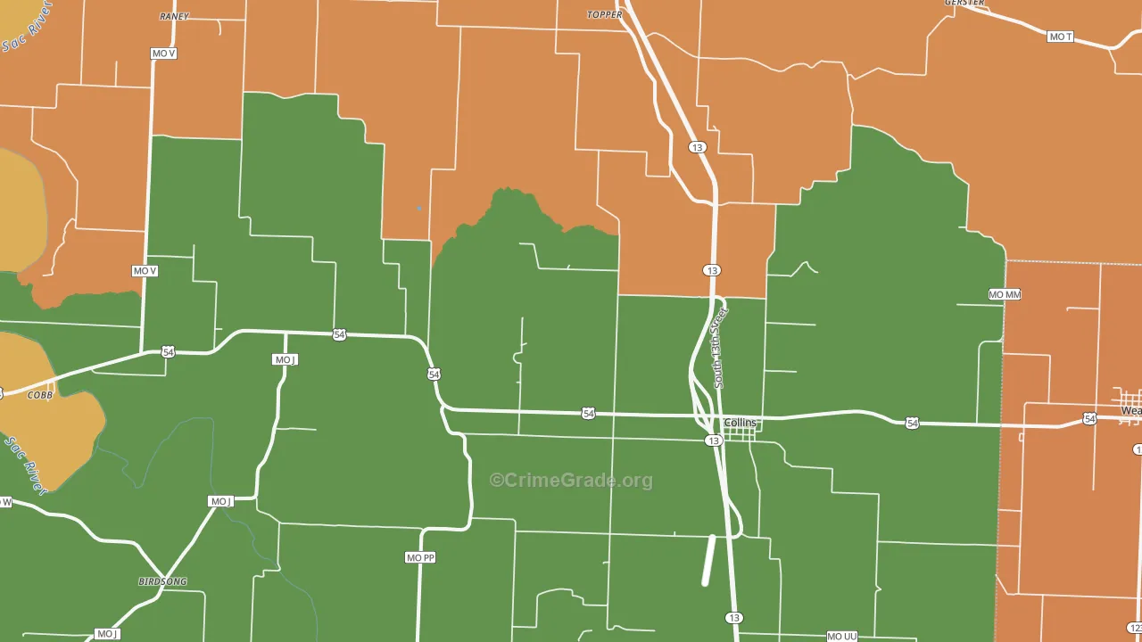 64738, MO Map of Drug-Related Crime Rates