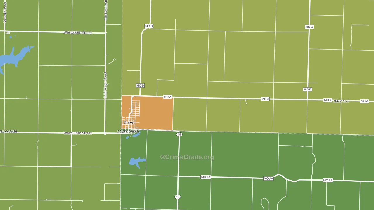64742, MO Map of Drug-Related Crime Rates