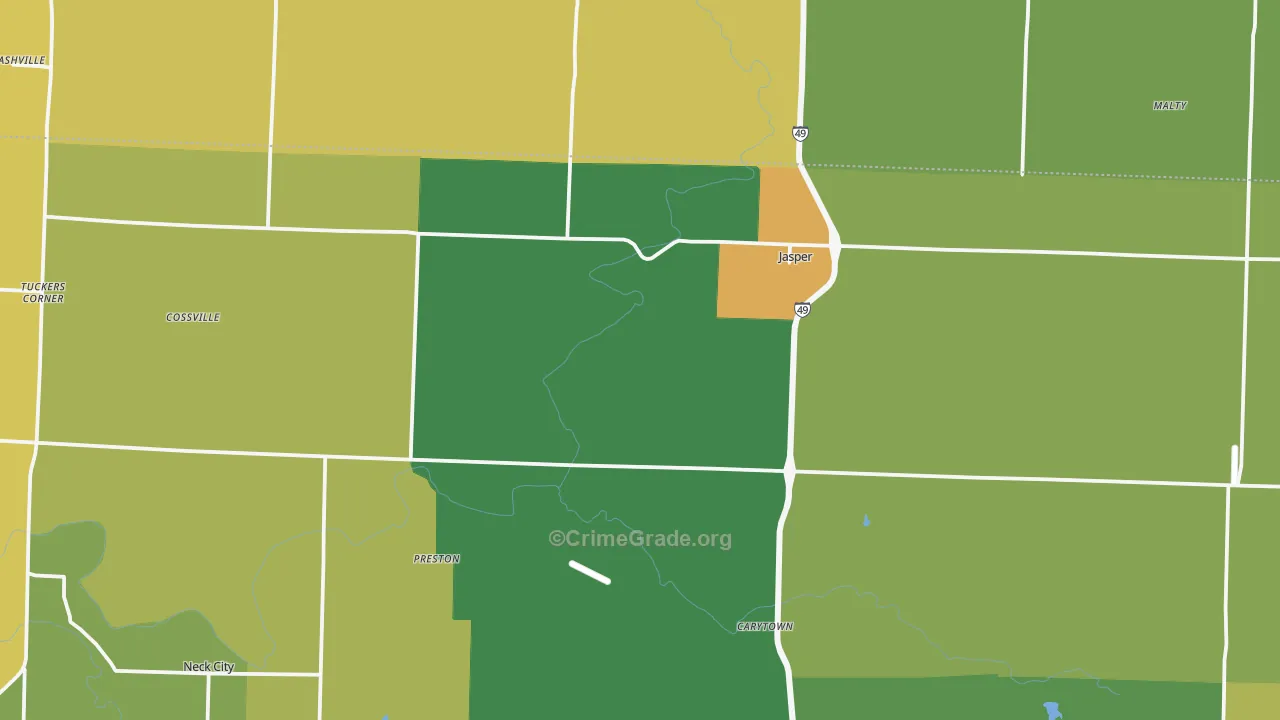 64755, MO Map of Drug-Related Crime Rates