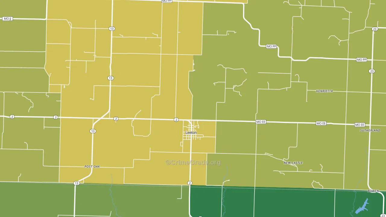 64761, MO Map of Drug-Related Crime Rates