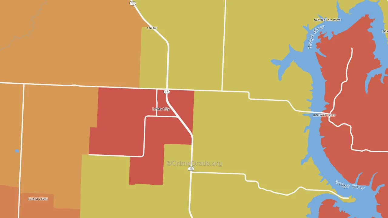 64763, MO Map of Drug-Related Crime Rates