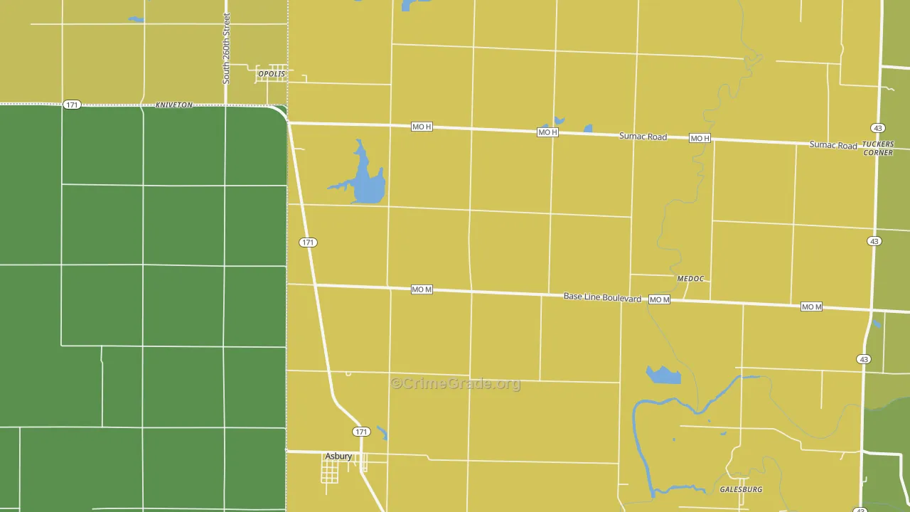64832, MO Map of Drug-Related Crime Rates