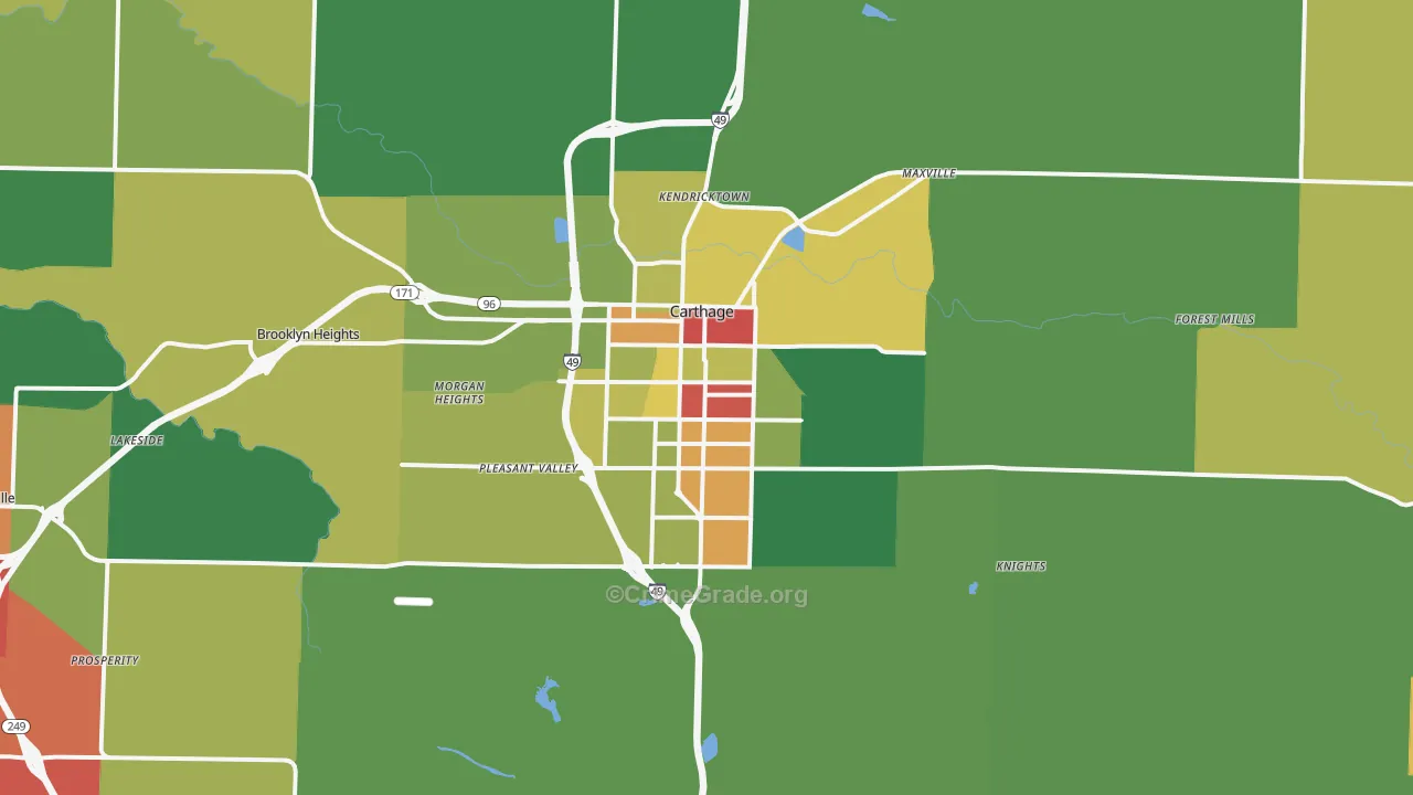 64836, MO Map of Drug-Related Crime Rates