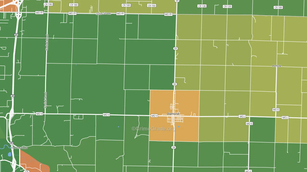 64840, MO Map of Drug-Related Crime Rates