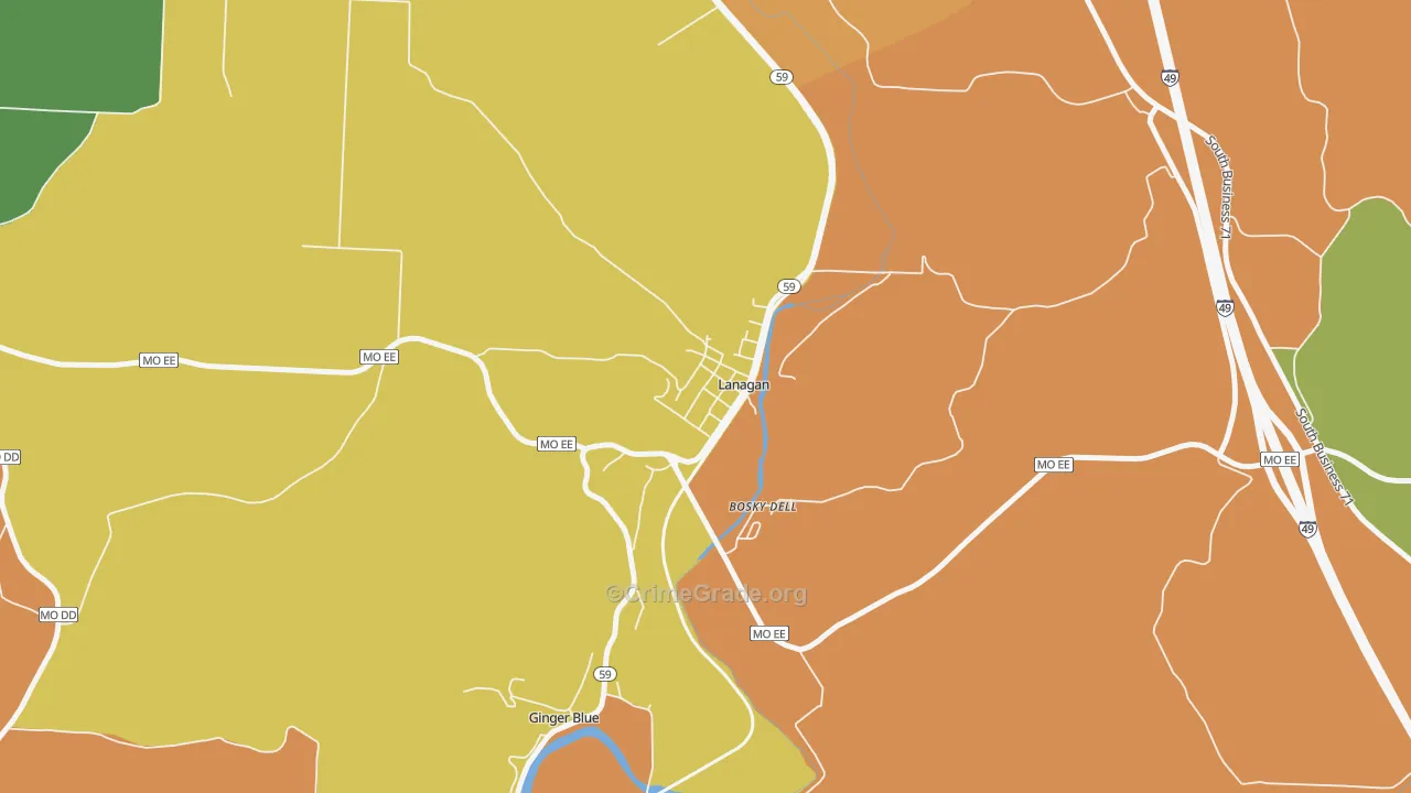 64847, MO Map of Drug-Related Crime Rates