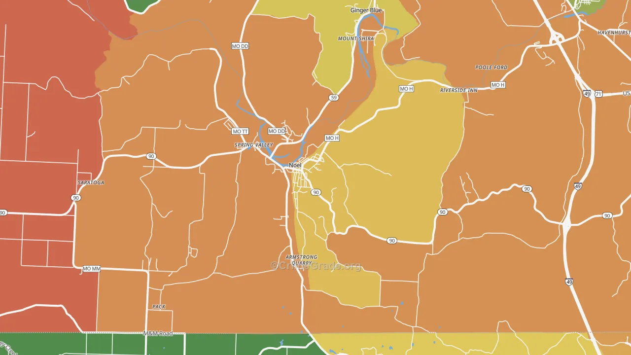 64854, MO Map of Drug-Related Crime Rates
