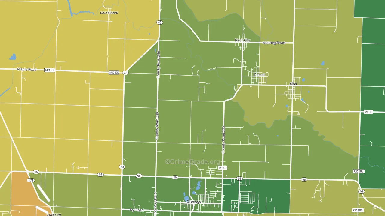 64855, MO Map of Drug-Related Crime Rates