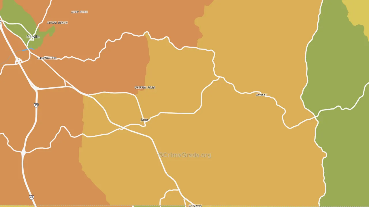 64856, MO Map of Drug-Related Crime Rates