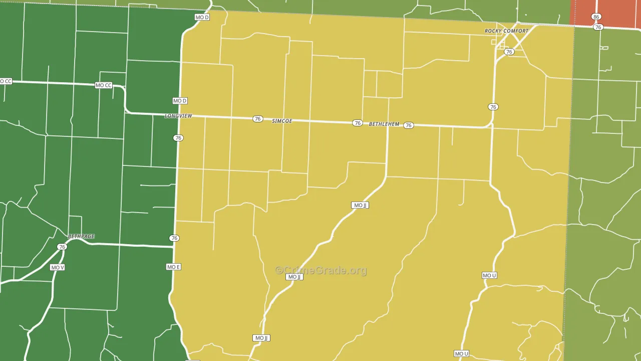 64861, MO Map of Drug-Related Crime Rates