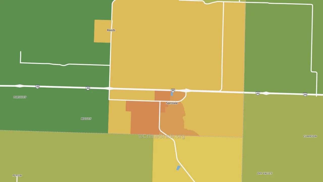 64862, MO Map of Drug-Related Crime Rates