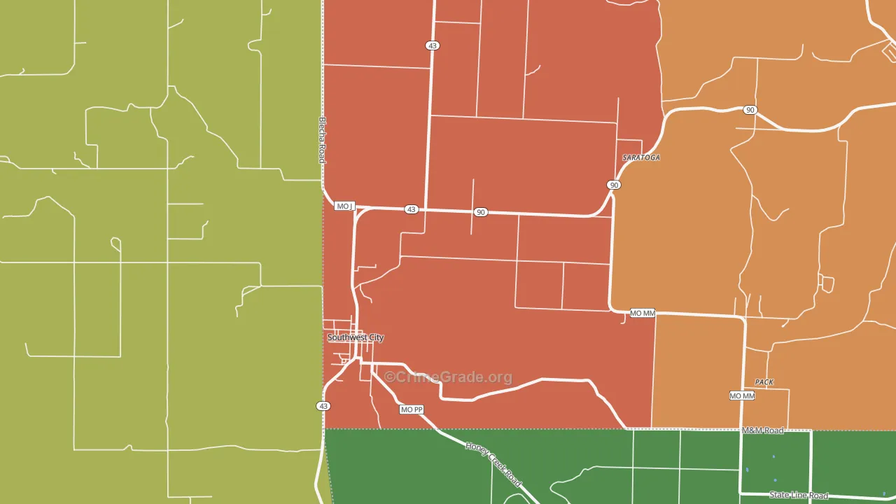 64863, MO Map of Drug-Related Crime Rates