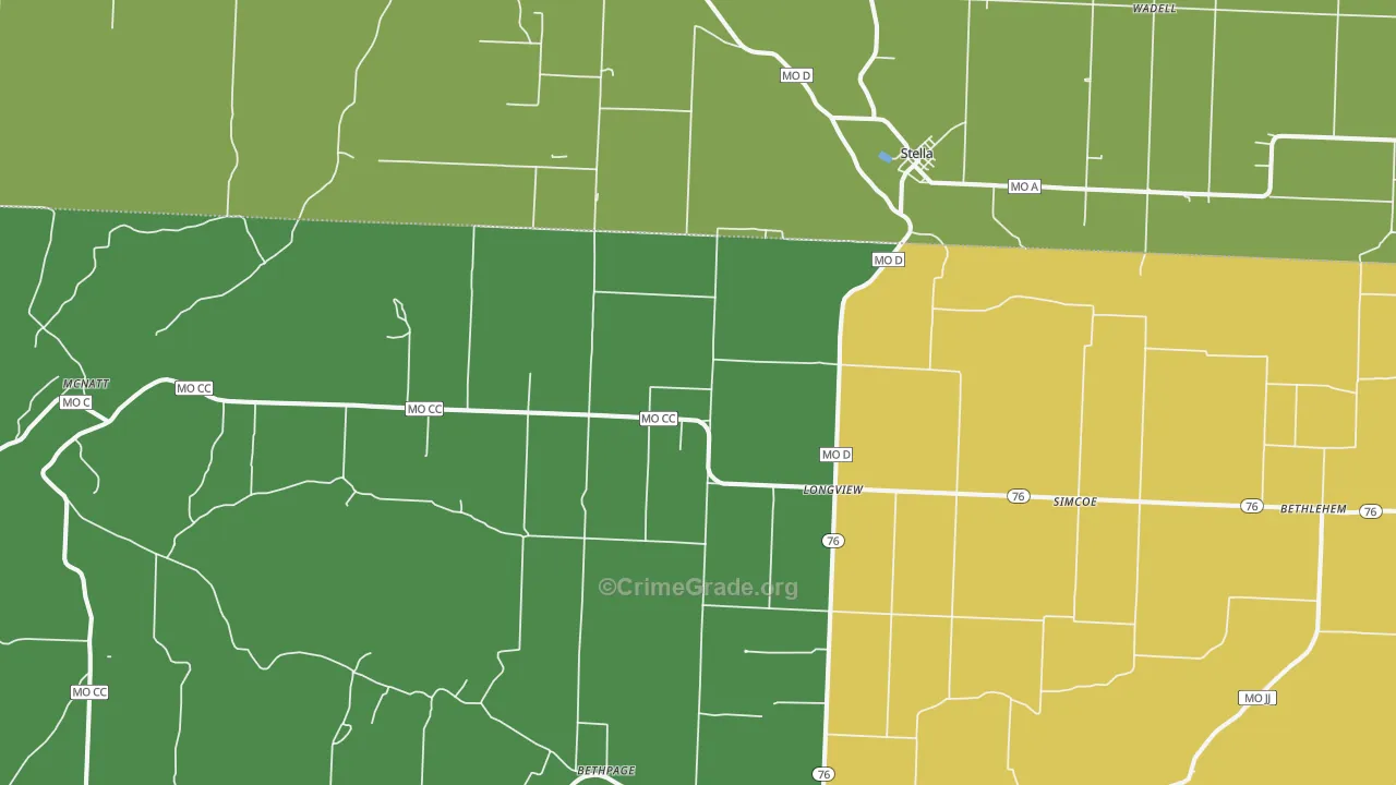 64867, MO Map of Drug-Related Crime Rates