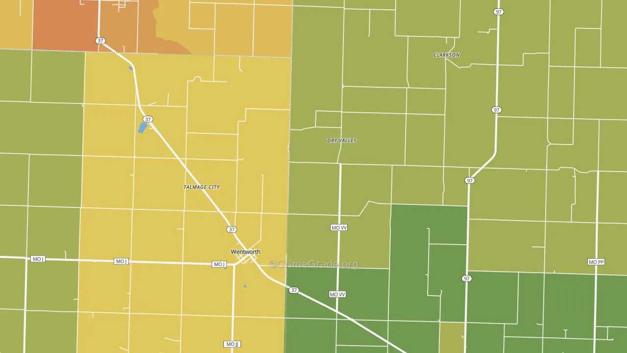 64873, MO Map of Drug-Related Crime Rates