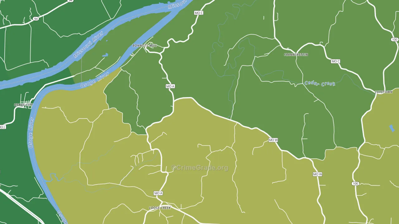 65016, MO Map of Drug-Related Crime Rates