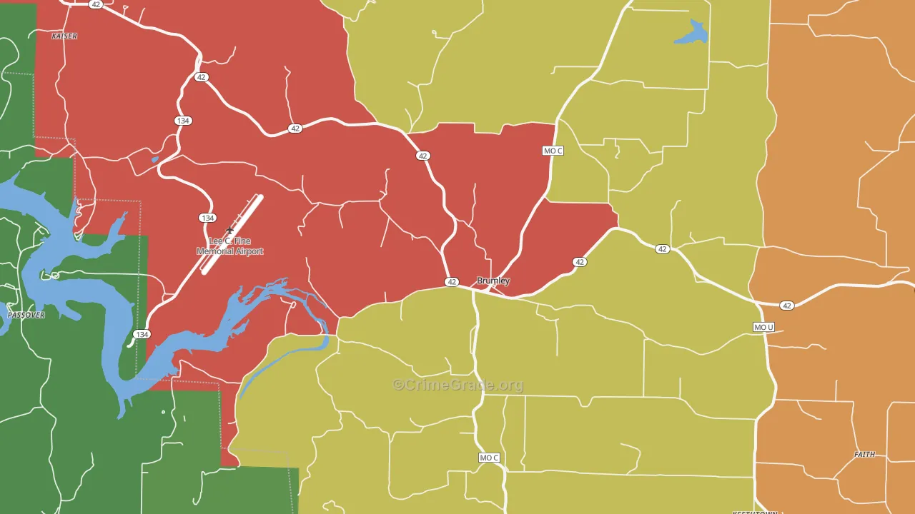 65017, MO Map of Drug-Related Crime Rates