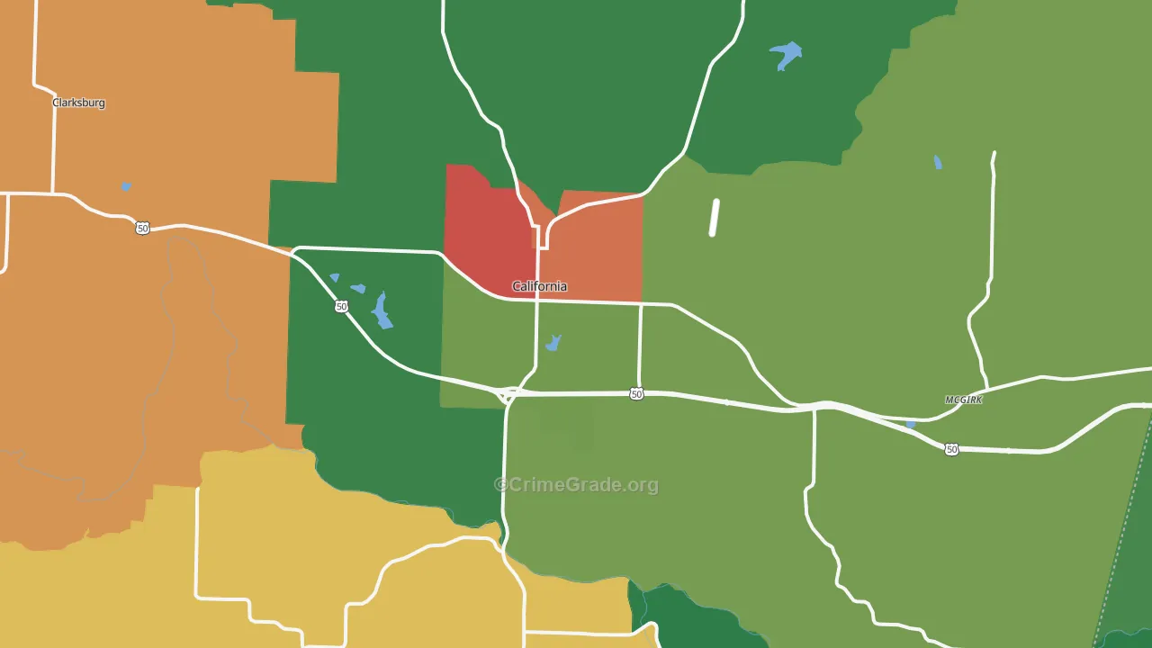 65018, MO Map of Drug-Related Crime Rates
