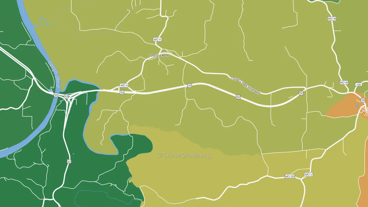 65054, MO Map of Drug-Related Crime Rates