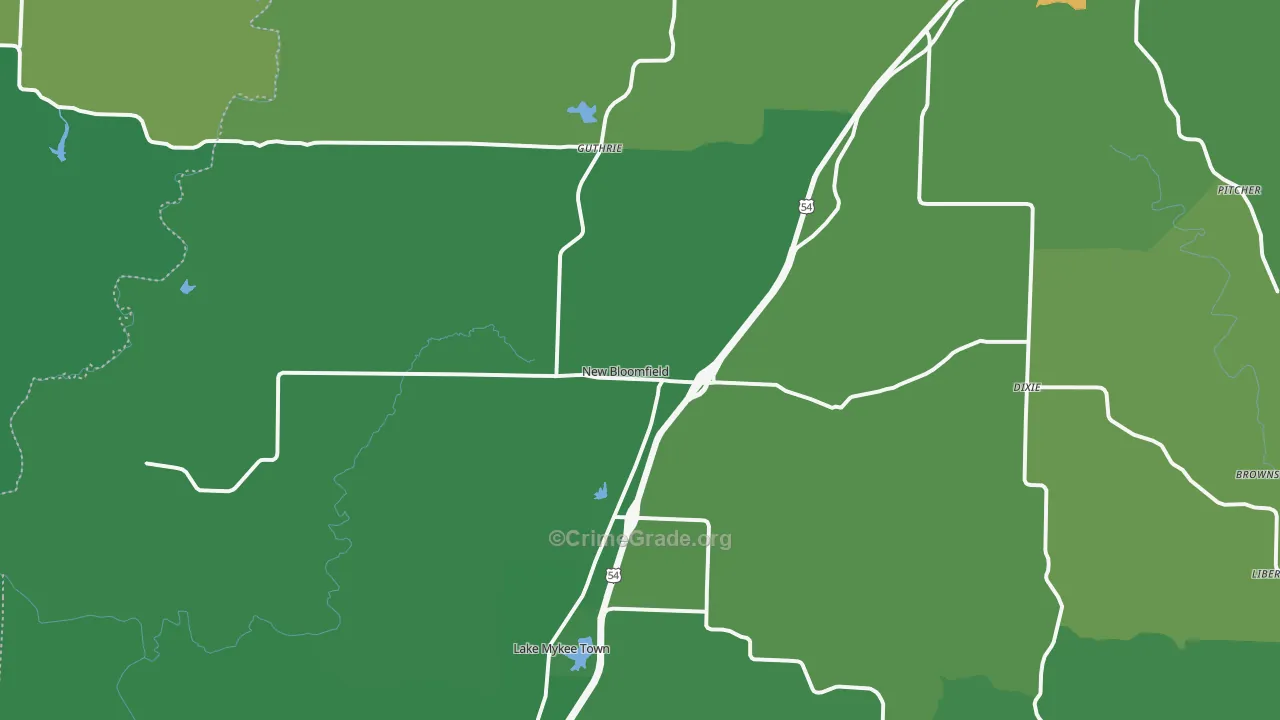 65063, MO Map of Drug-Related Crime Rates