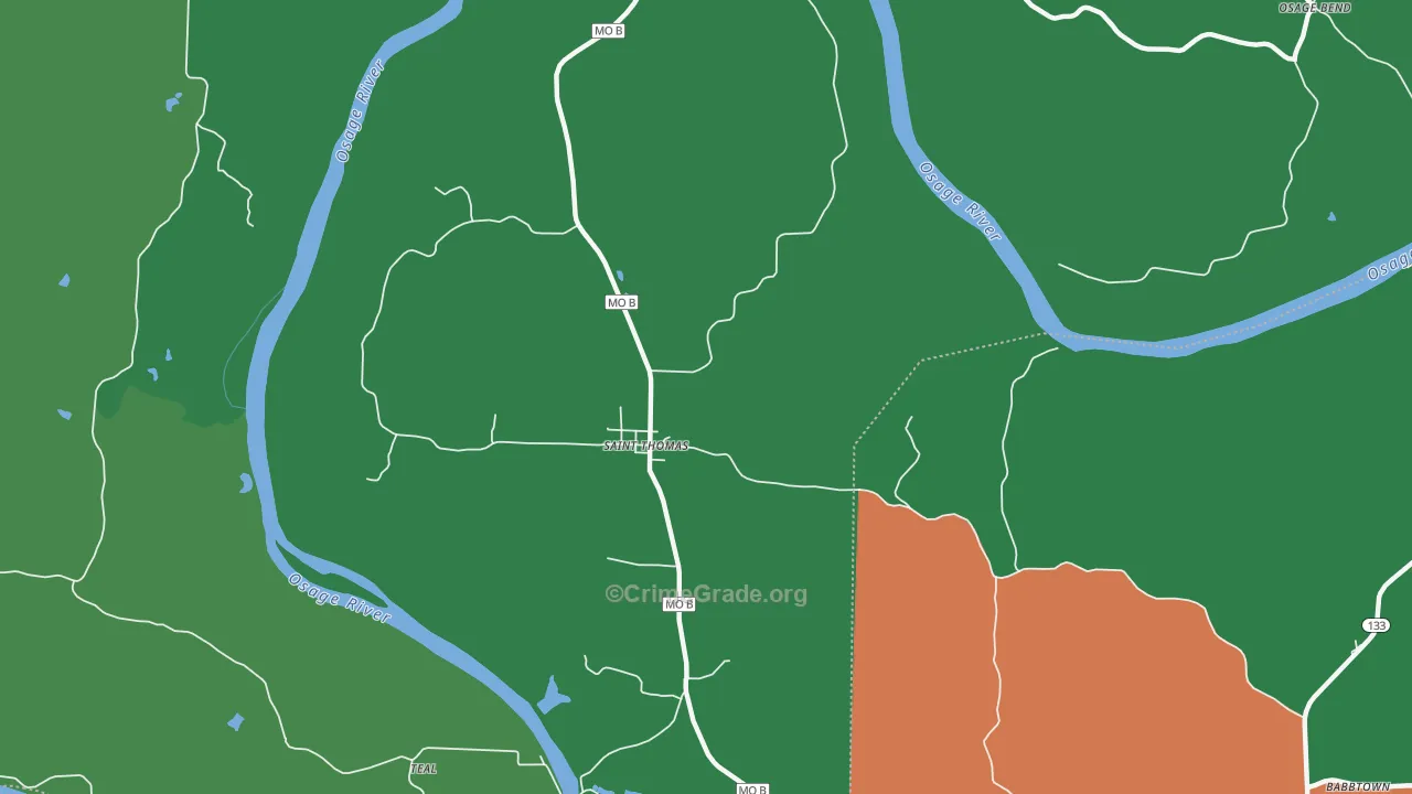 65076, MO Map of Drug-Related Crime Rates