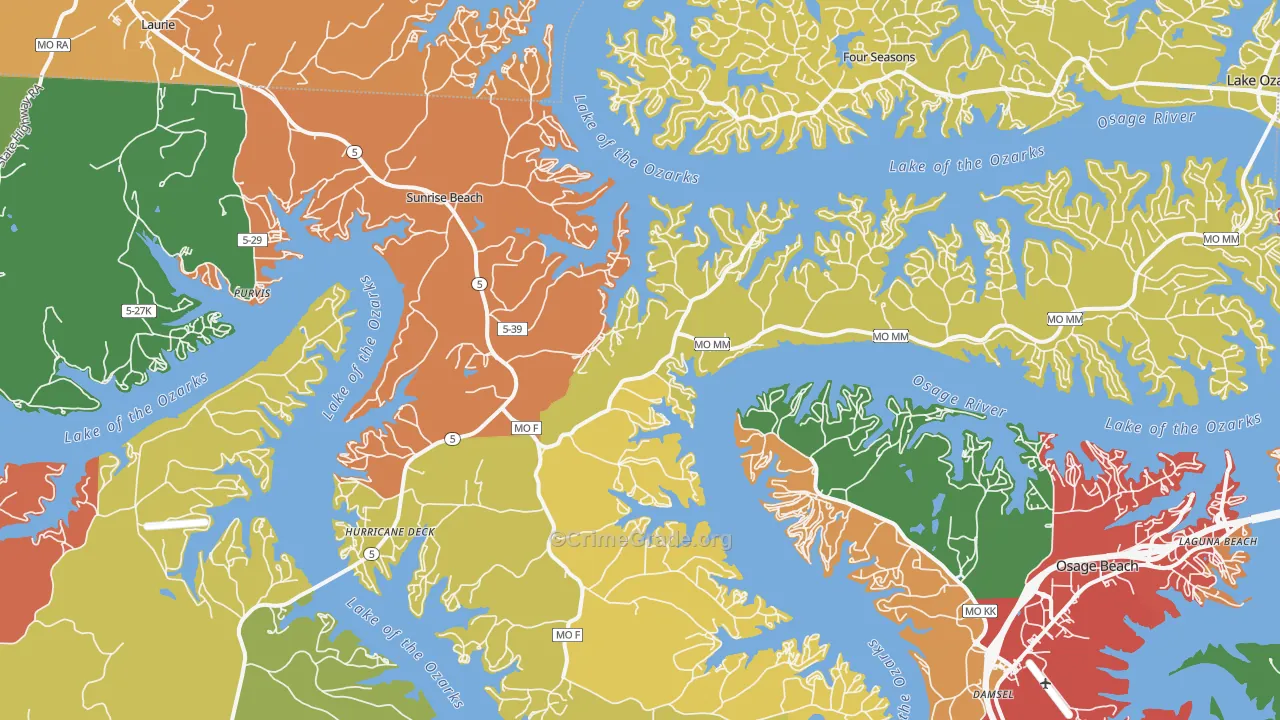 65079, MO Map of Drug-Related Crime Rates