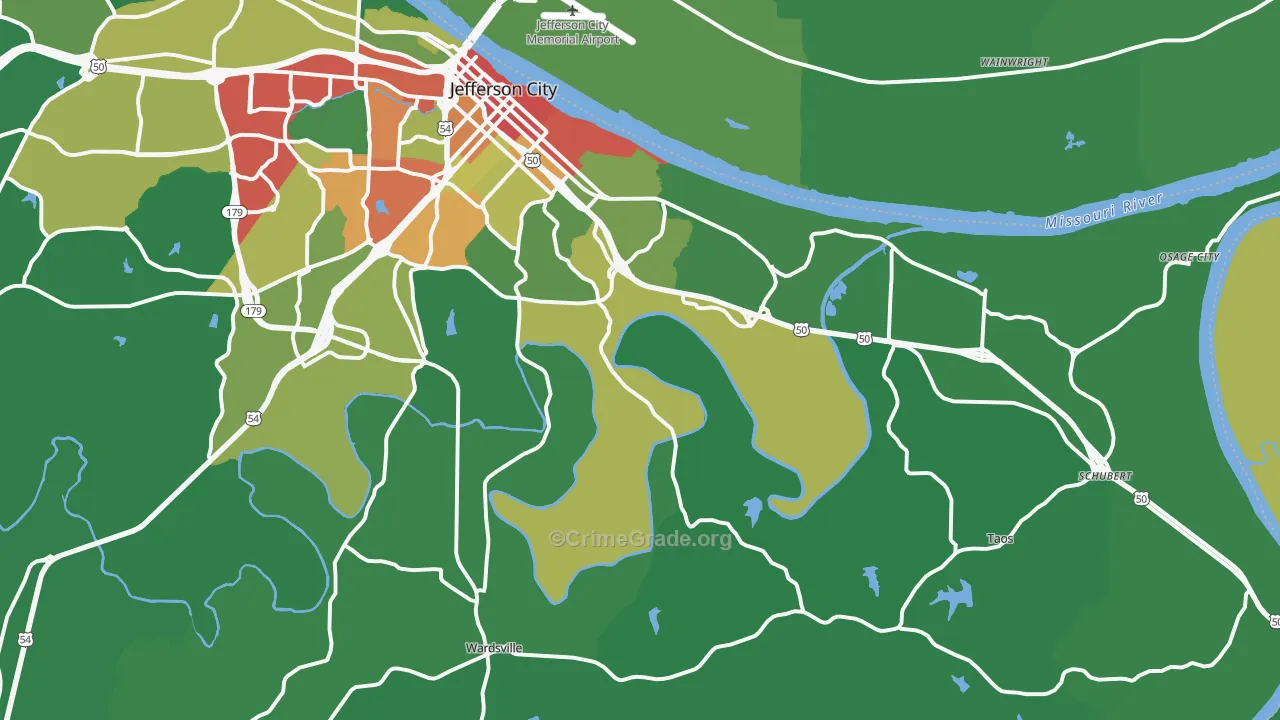 65101, MO Map of Drug-Related Crime Rates