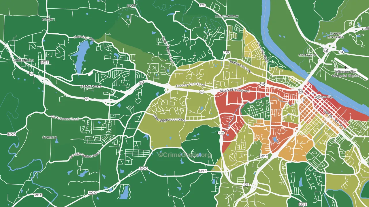 65109, MO Map of Drug-Related Crime Rates