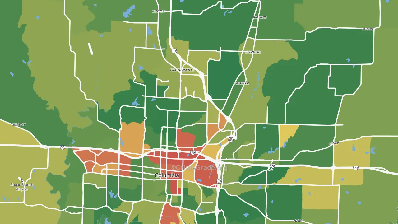 65202, MO Map of Drug-Related Crime Rates