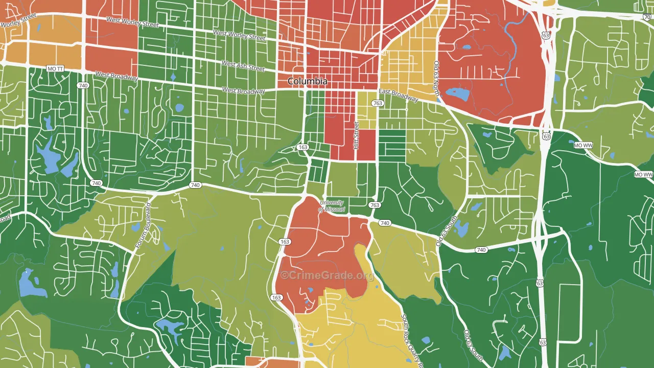 65211, MO Map of Drug-Related Crime Rates