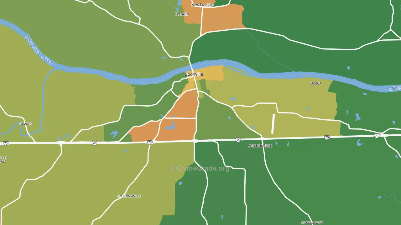 65233, MO Map of Drug-Related Crime Rates