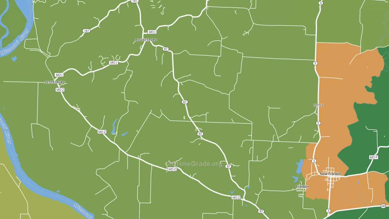 65250, MO Map of Drug-Related Crime Rates