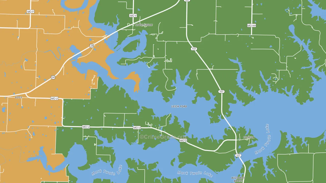 65283, MO Map of Drug-Related Crime Rates