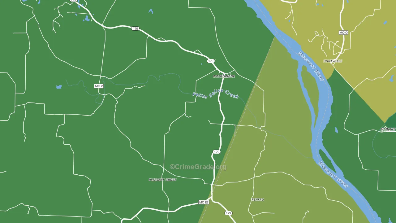 65287, MO Map of Drug-Related Crime Rates