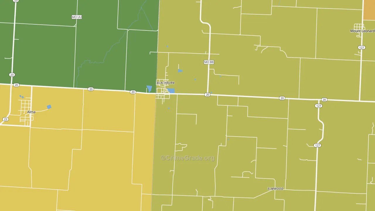 65321, MO Map of Drug-Related Crime Rates