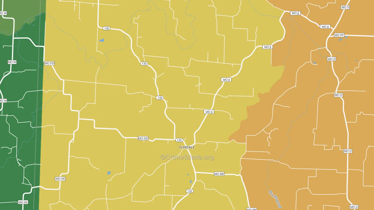 65329, MO Map of Drug-Related Crime Rates