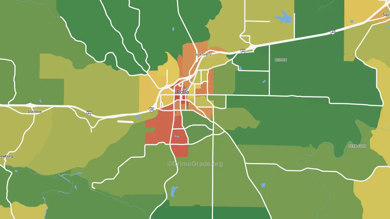 65401, MO Map of Drug-Related Crime Rates