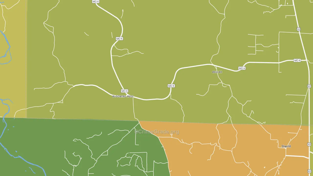 65436, MO Map of Drug-Related Crime Rates