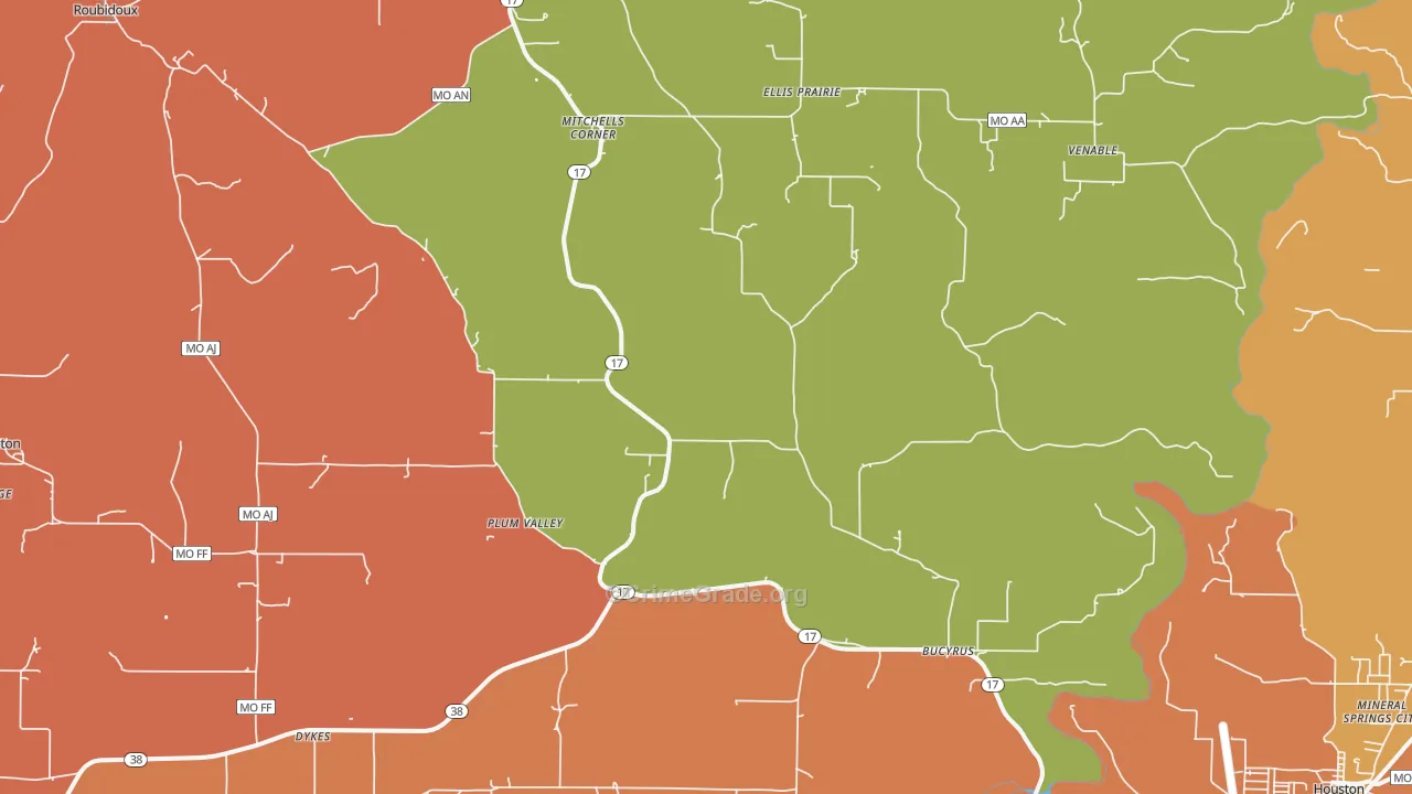 65444, MO Map of Drug-Related Crime Rates
