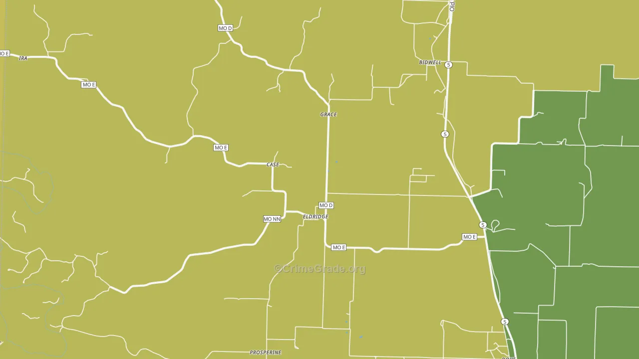 65463, MO Map of Drug-Related Crime Rates
